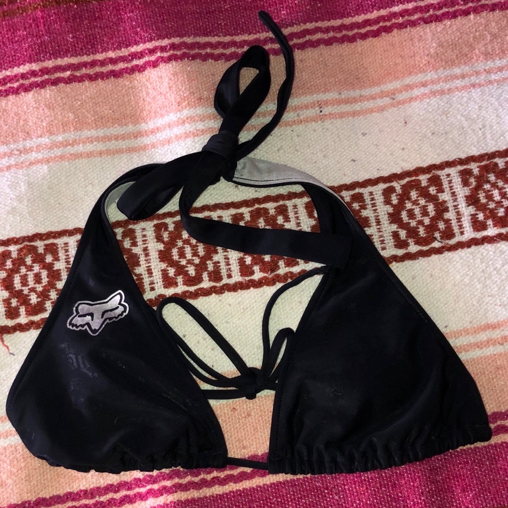 Black and grey fox bathing suit top